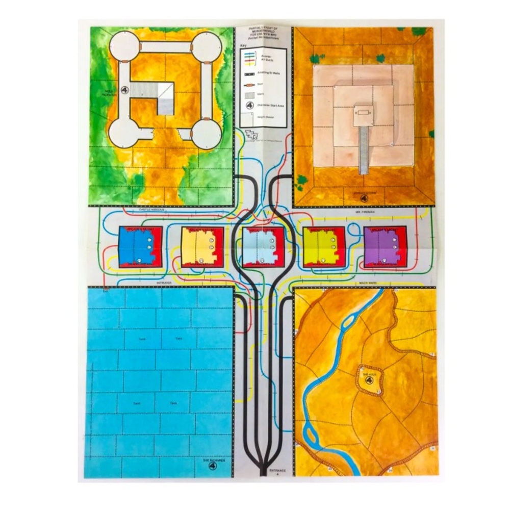 TSR Marvel Super Heroes Murderworld RPG Game - Map Only VG